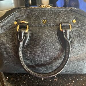 MCM black leather bag
